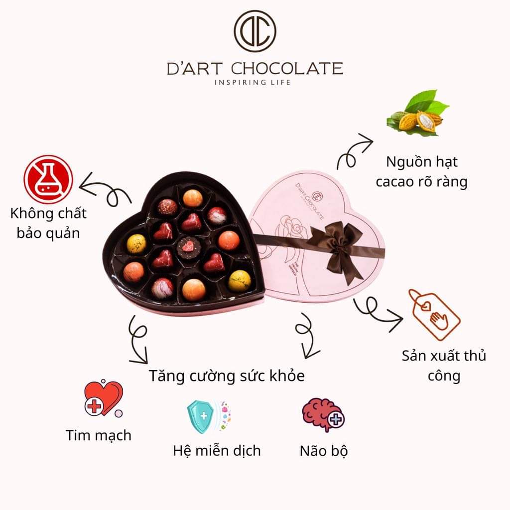 D'art heart Chocolate box -12 count